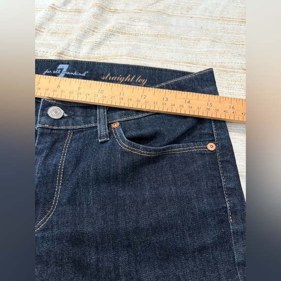 7 for all Mankind women’s straight leg dark wash denim size 29 jeans - Picture 10 of 11